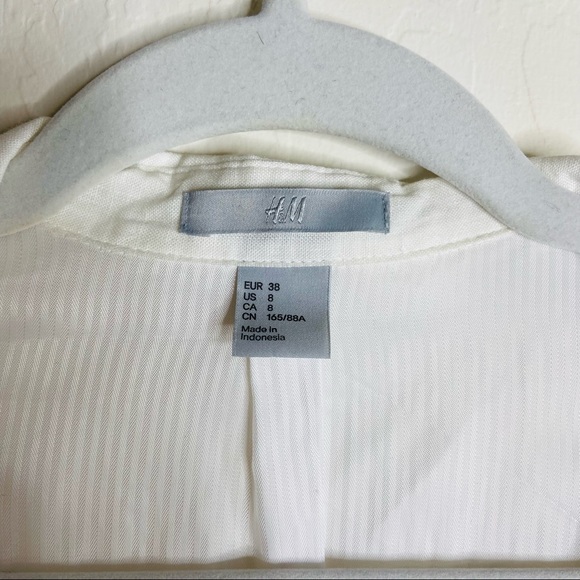 H&M white Linen Dress , Button front dress size 8 - Picture 10 of 11